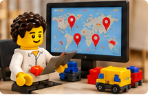 LEGO-inspired humanitarian logistics optimization map
