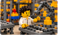 LEGO-inspired automated factory and machine